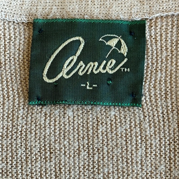 “Arnie” Arnold Palmer | 70’s Tan Grandpa Sweater Cardigan - Picture 3 of 7